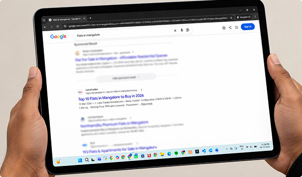SEO Search Results on Tablet