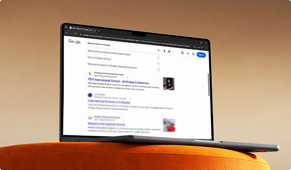 SEO Search Results on Laptop